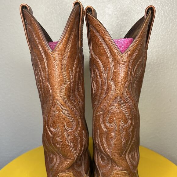 Tony Lama CZ906 Brittle Ostrich Quill Cowboy Western Mens Boots Size 10 D - Picture 5 of 16